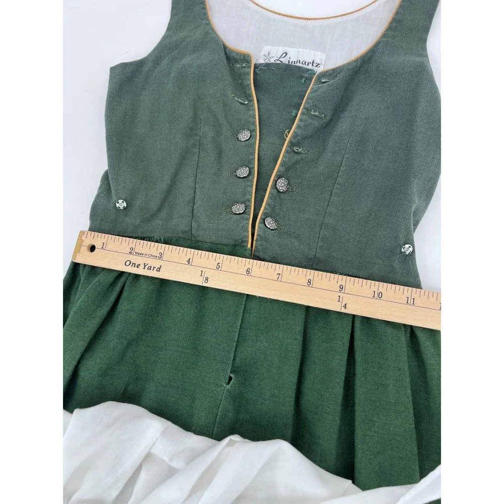 Vintage Linnartz Dirndl Dress Girls Embroidered Traditional Oktoberfest